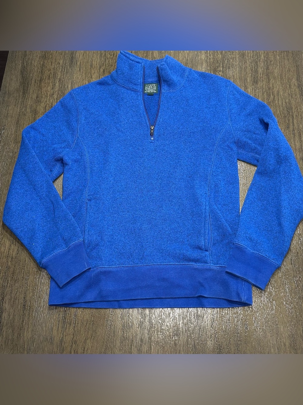 J Crew Authentic Fleece Sweatshirt
Mens Size Small Blue 1/4 Zip Pullover Sweater
